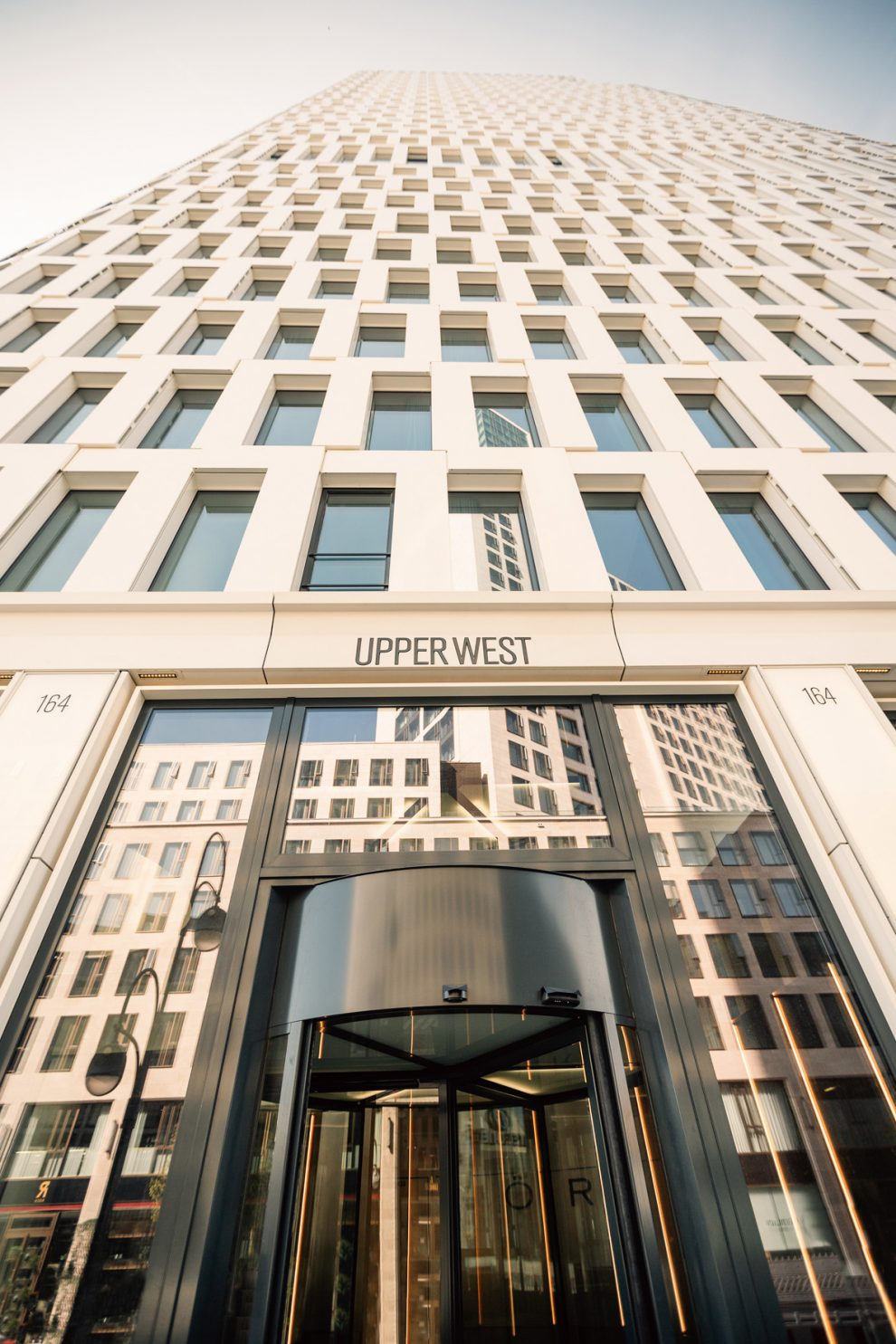 The UPPER WEST entrance, looking up the tower